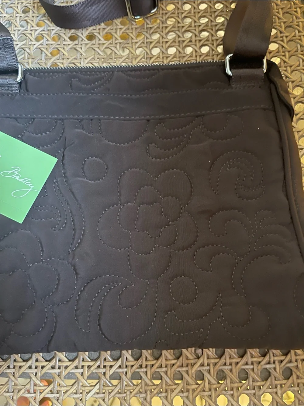 Vera Bradley ~ Vintage Pushlock Crossbody Bag ~ Espresso NWT